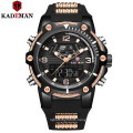 KADEMAN 9055 New Design Brand Digital Watch For Men Quartz Watches Sport Military Wristwatches 30M Waterproof Rubber Strap